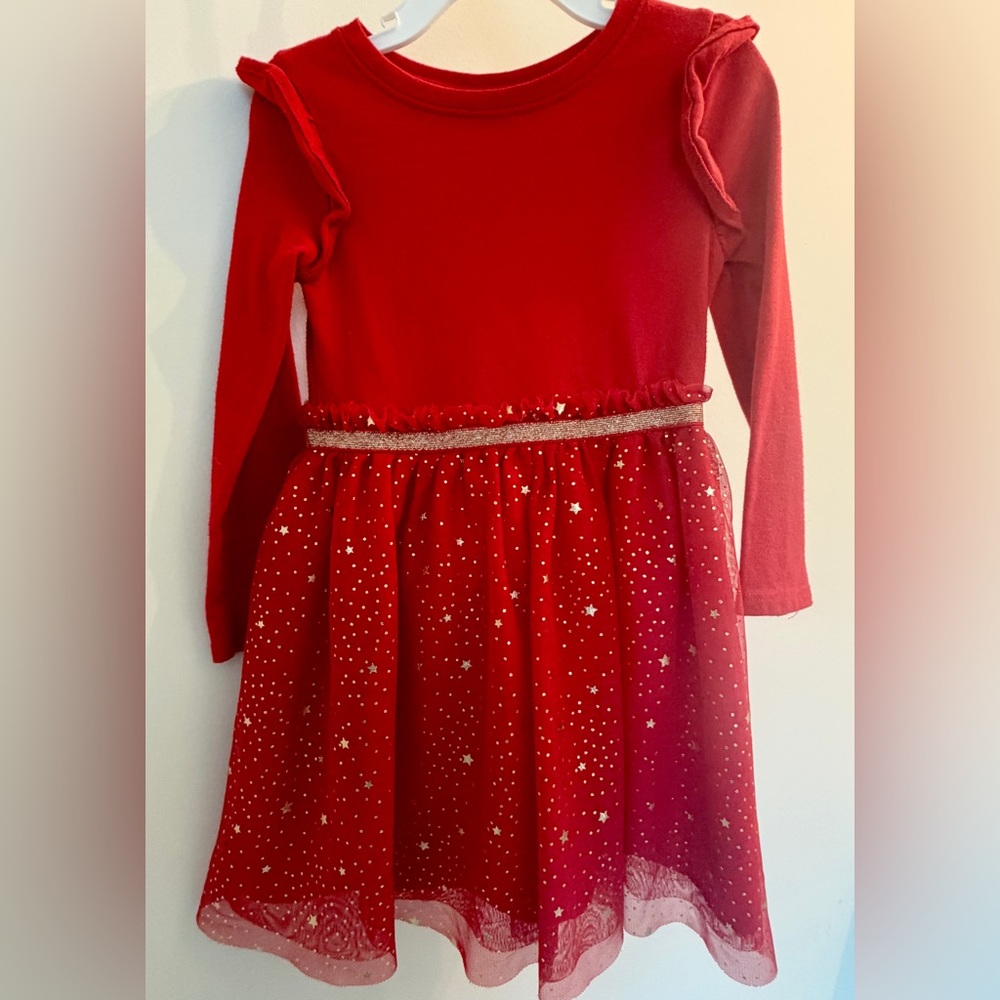 Cat & Jack Red Sparkle Kids Dress